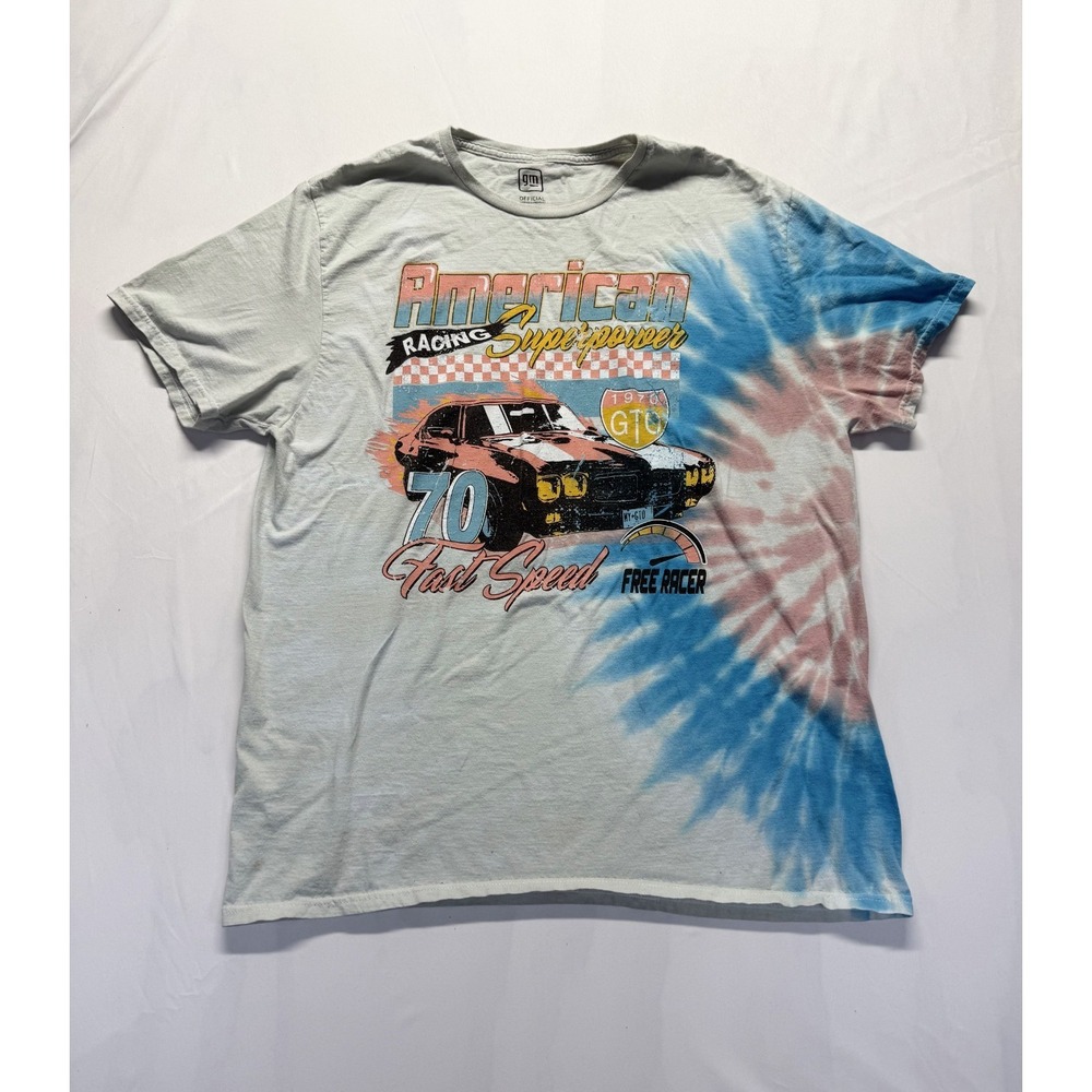GM T Shirt Men S/M Multicolor Cotton Tie Dye American Racing Superpower 1970 GTO